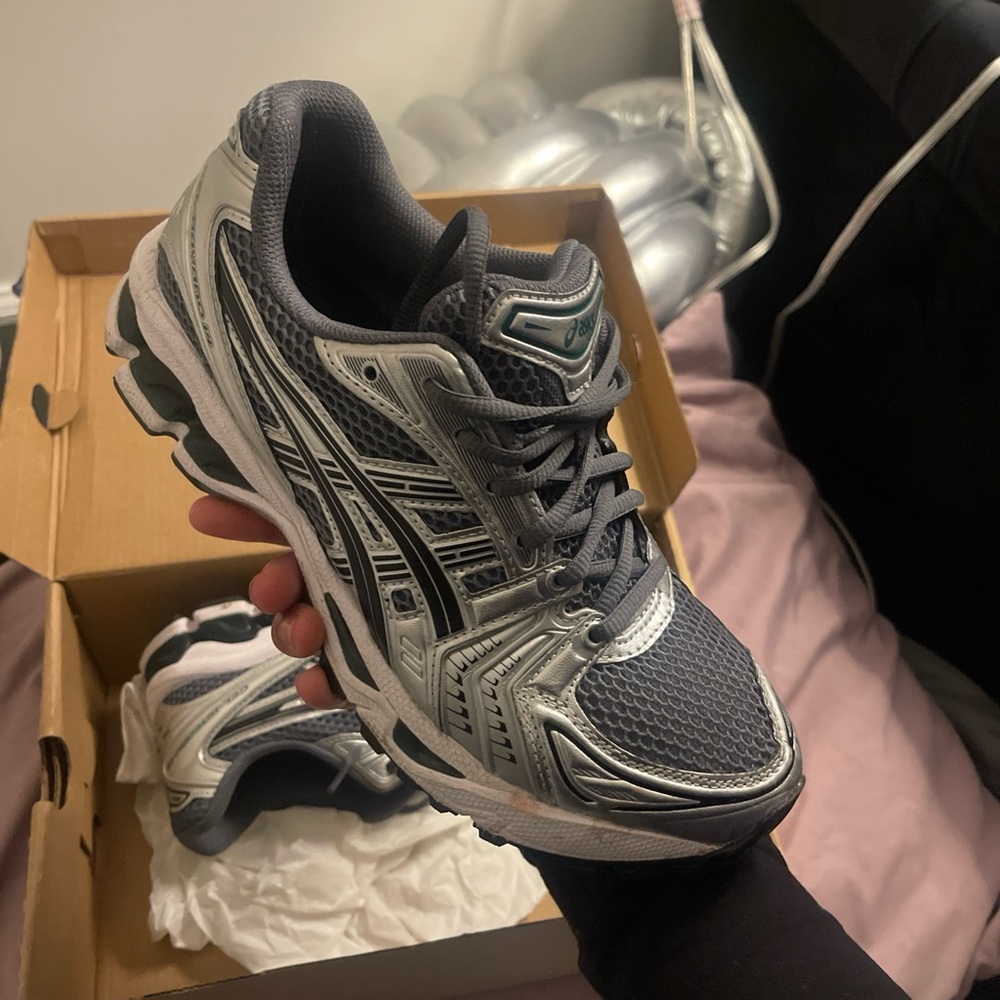 Asics Gray and Silver Running Shoes